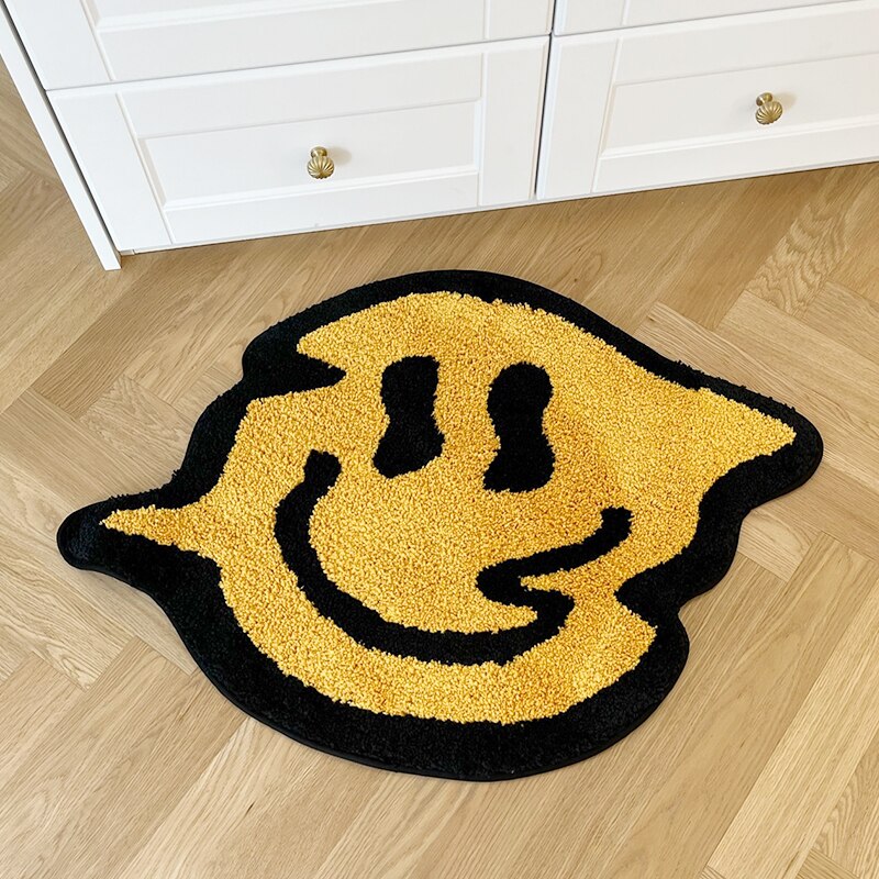 LAKEA Trippy Smiling Tufting Rug 100% Handmade Bedroom Kitchen Toilet Mat Funny Custom Rug Non-Slip Abosrbent Bath Doormat