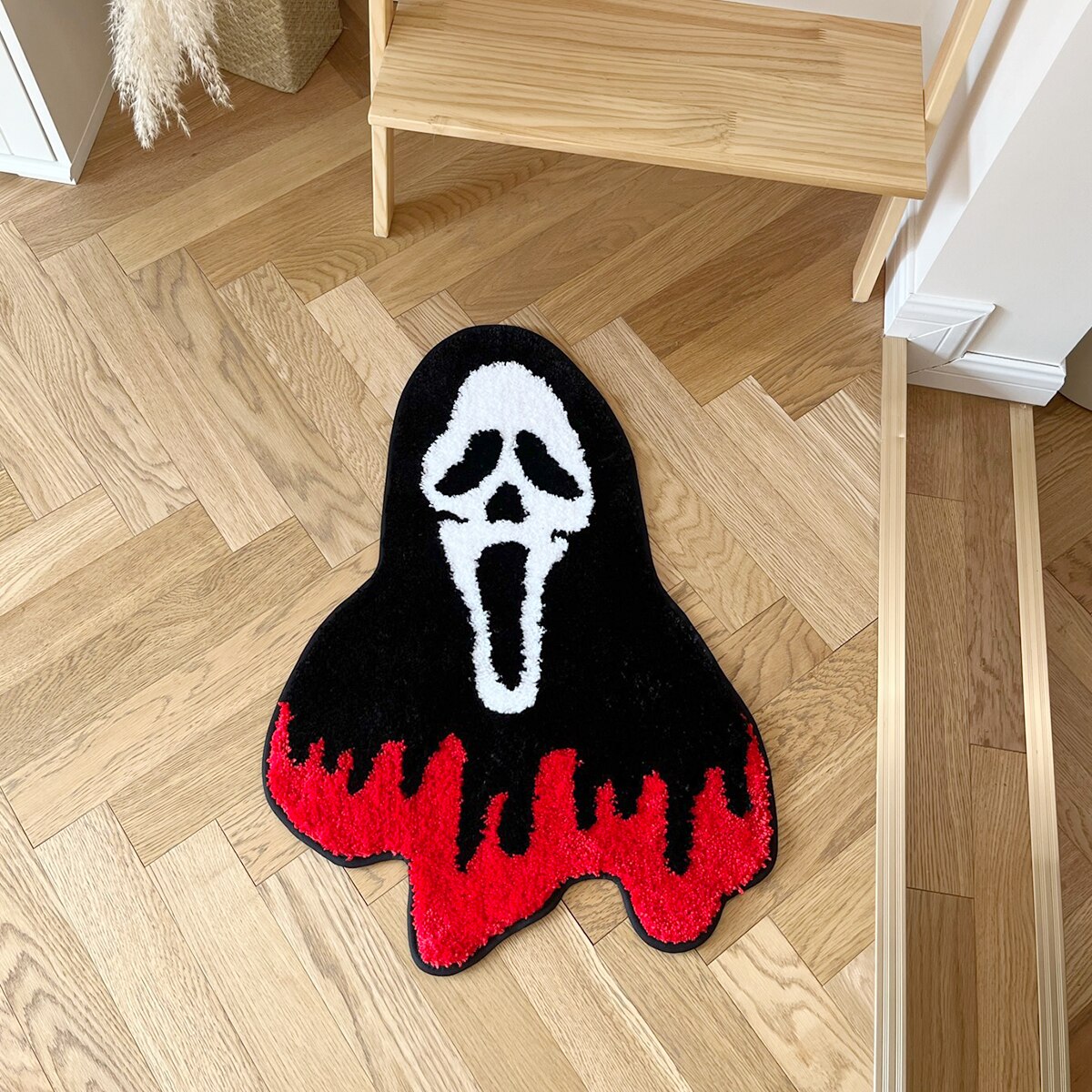 LAKEA Handmade Spooky Ghost Rugs Tufted Soft Non-Slip Plush for Perfect Halloween Home Decor Tufted Material Best Gift Choice