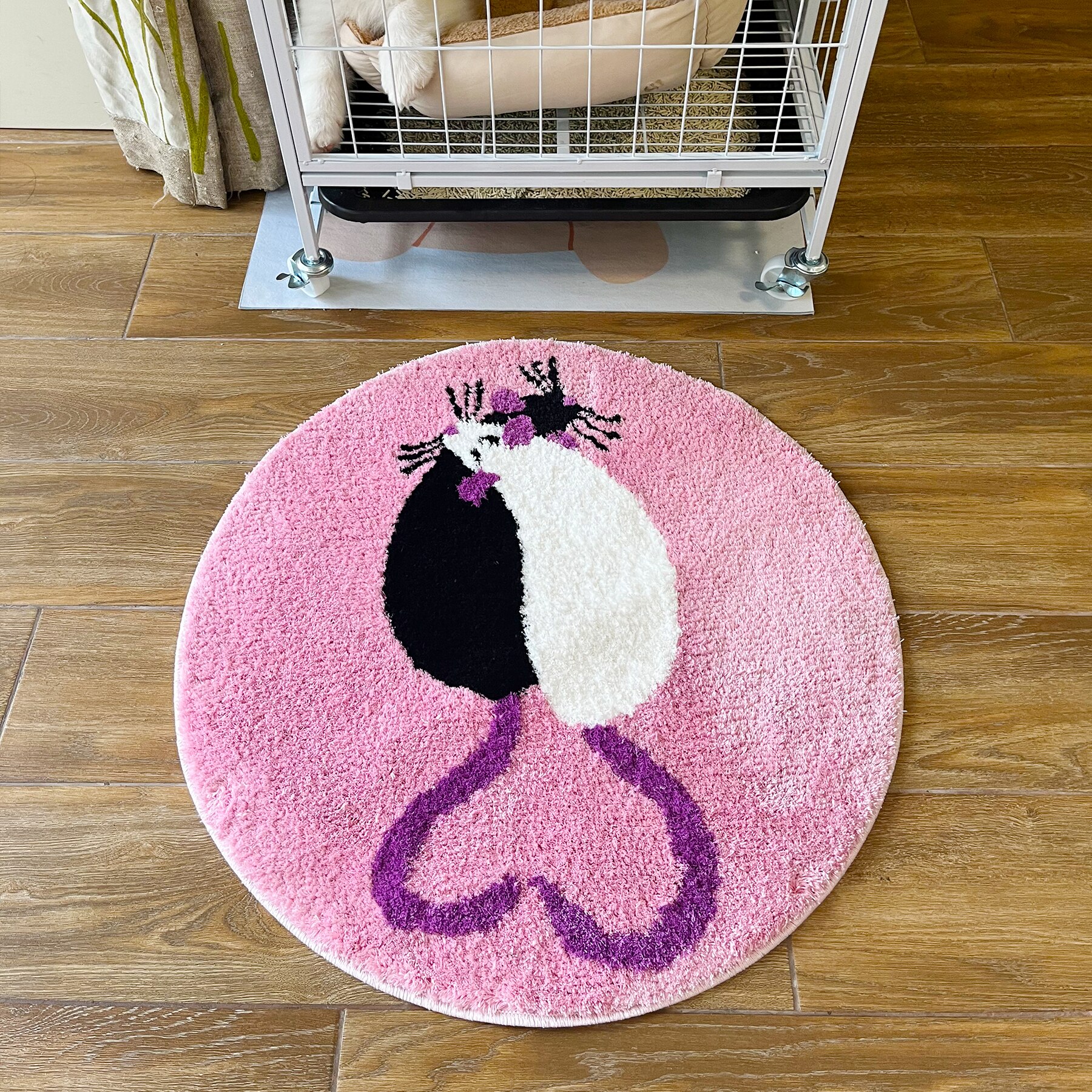LAKEA Cute Rats Handmade Tufted Rug for Bedroom Non Slip Backing Room Decor Bath Mat Birthday Gift Cute Tufted Circle Soft Rug