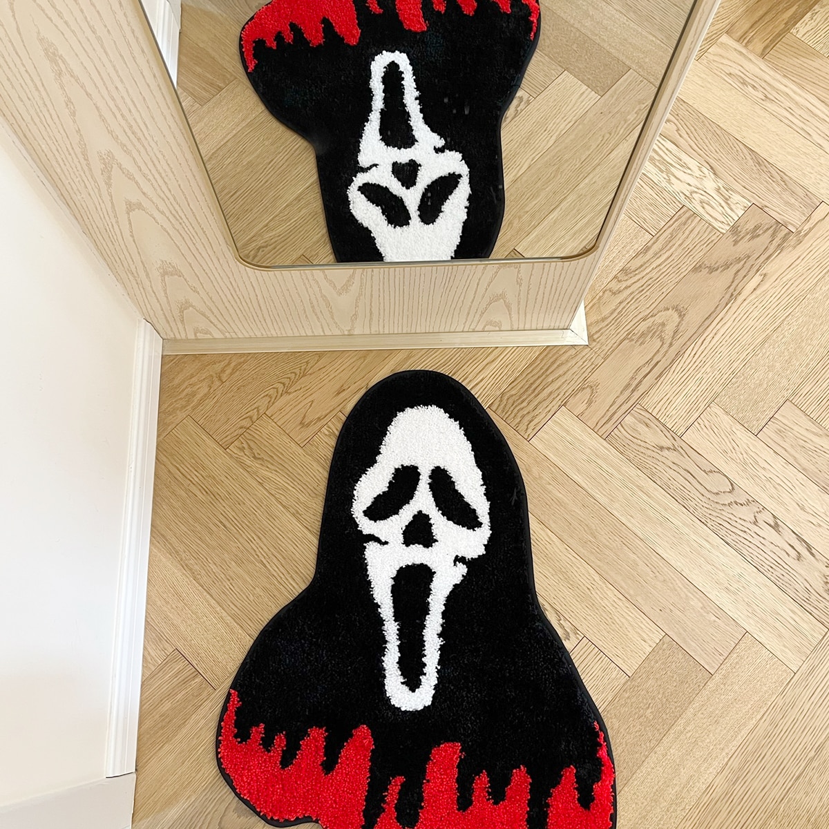 LAKEA Handmade Spooky Ghost Rugs Tufted Soft Non-Slip Plush for Perfect Halloween Home Decor Tufted Material Best Gift Choice