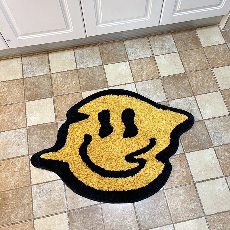 LAKEA Trippy Smiling Tufting Rug 100% Handmade Bedroom Kitchen Toilet Mat Funny Custom Rug Non-Slip Abosrbent Bath Doormat