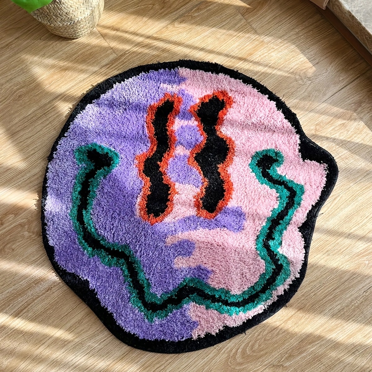 Trippy Smiling Tufted Rug Trippy Face Handmade Custom Rug Tufted Rug Gift for Friend Geek Home Decor Living Room Carpet