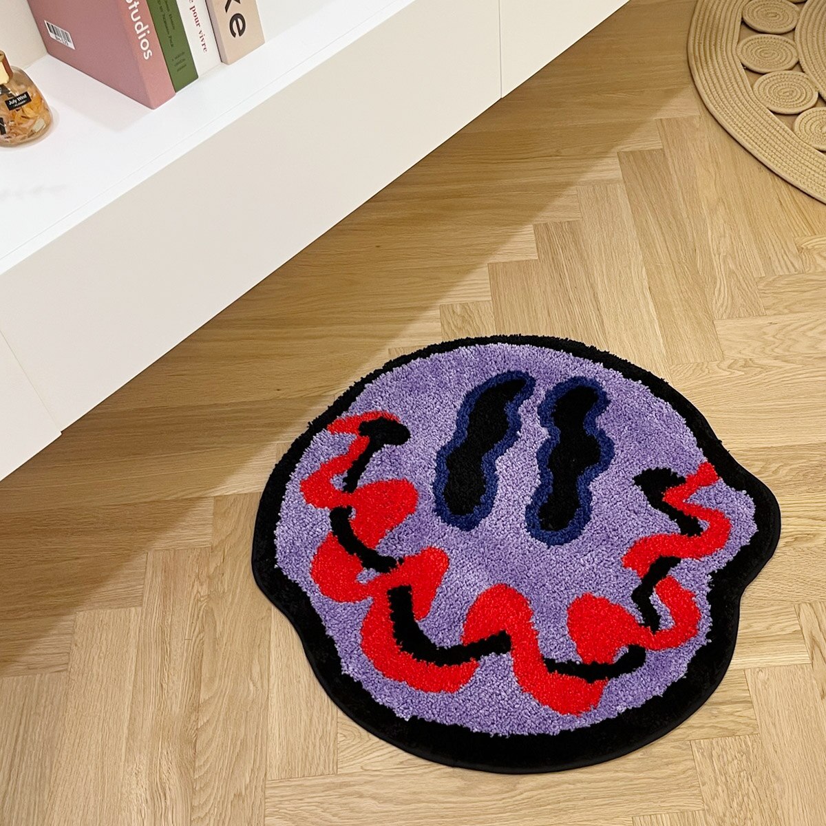 Tufted Trippy Smiling Face Rug Handmade Carpet Custom Rug for Home Decoration or Gift 100% Tufted Rug