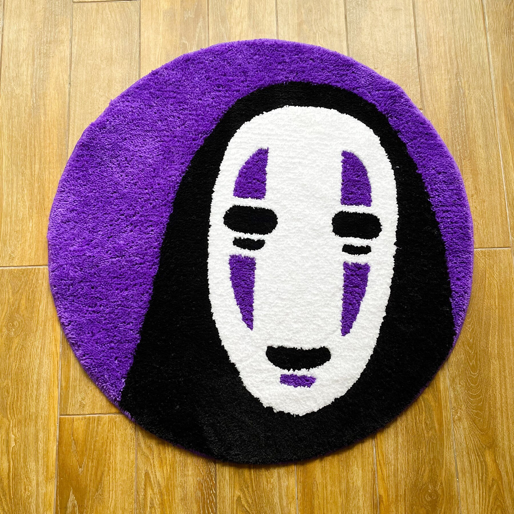LAKEA Handmade Tufted Rug Soft Smile Face Carpet Round Cartoon Children Anit-Slip Floor Mats Japense INS Style Balcony Porch Rug