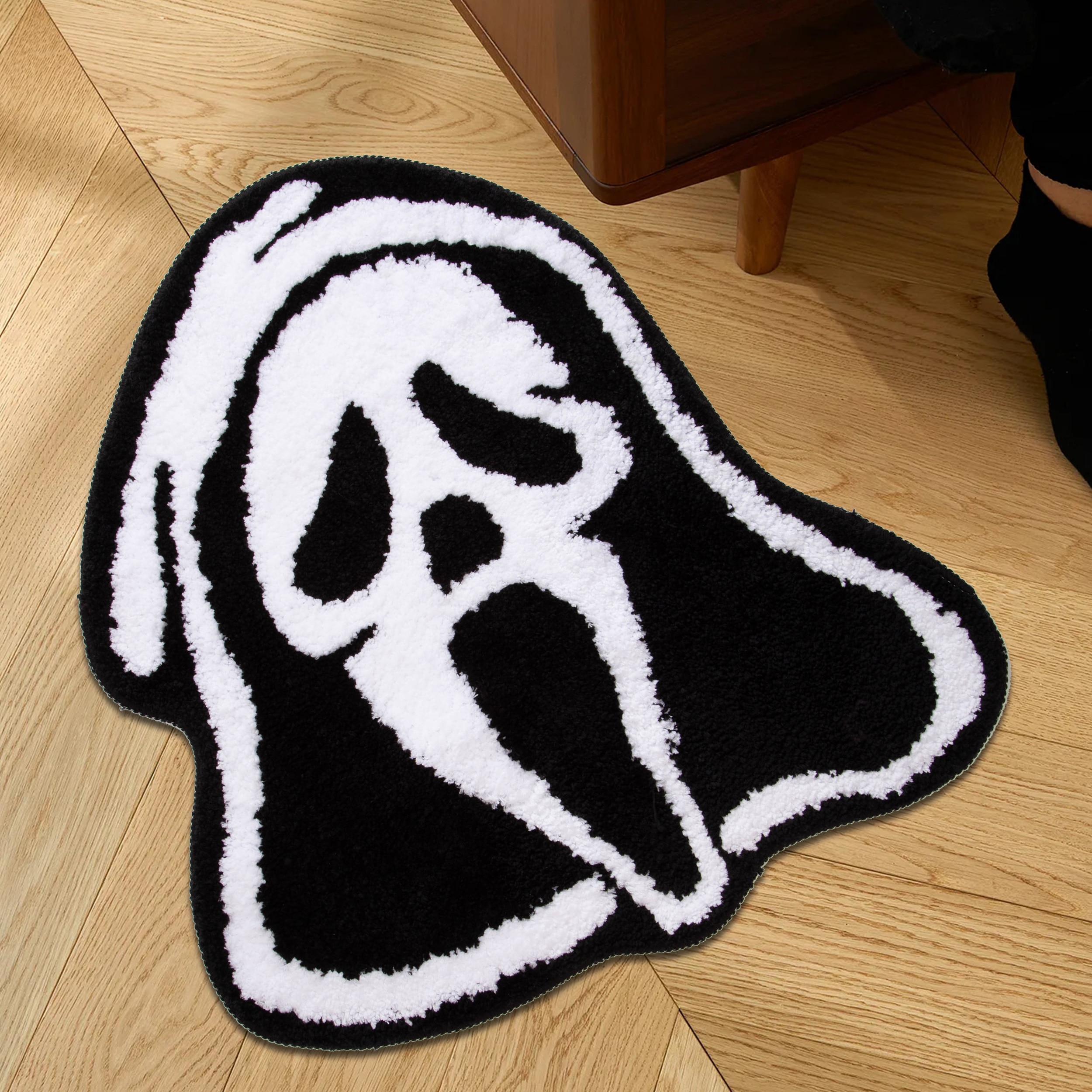 Ghostface Tufted Carpet Scream Movie Fluffy Rug Handmade Non Slip Washable Mat Room Decor Small Rugs For Bedroom