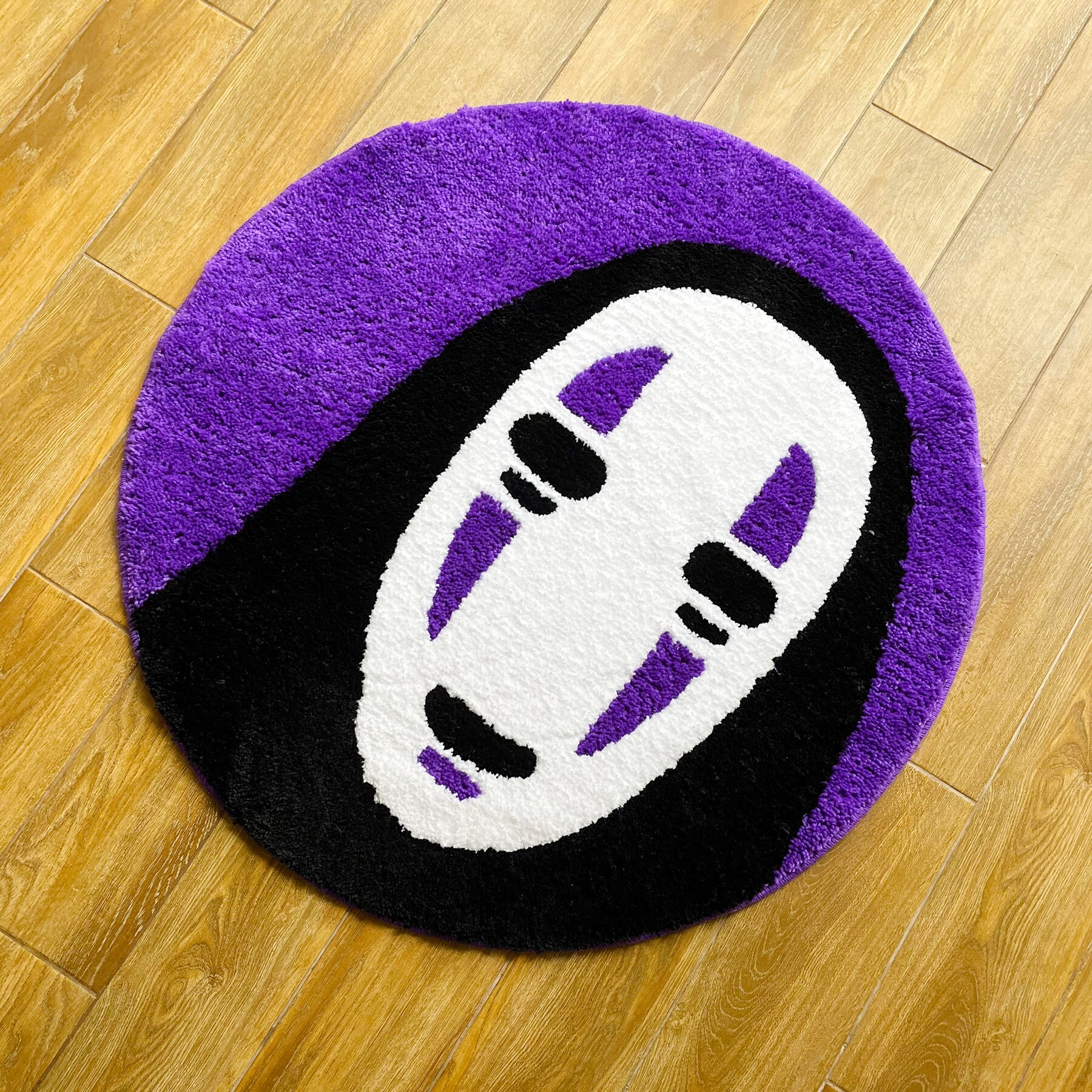 LAKEA Handmade Tufted Rug Soft Smile Face Carpet Round Cartoon Children Anit-Slip Floor Mats Japense INS Style Balcony Porch Rug
