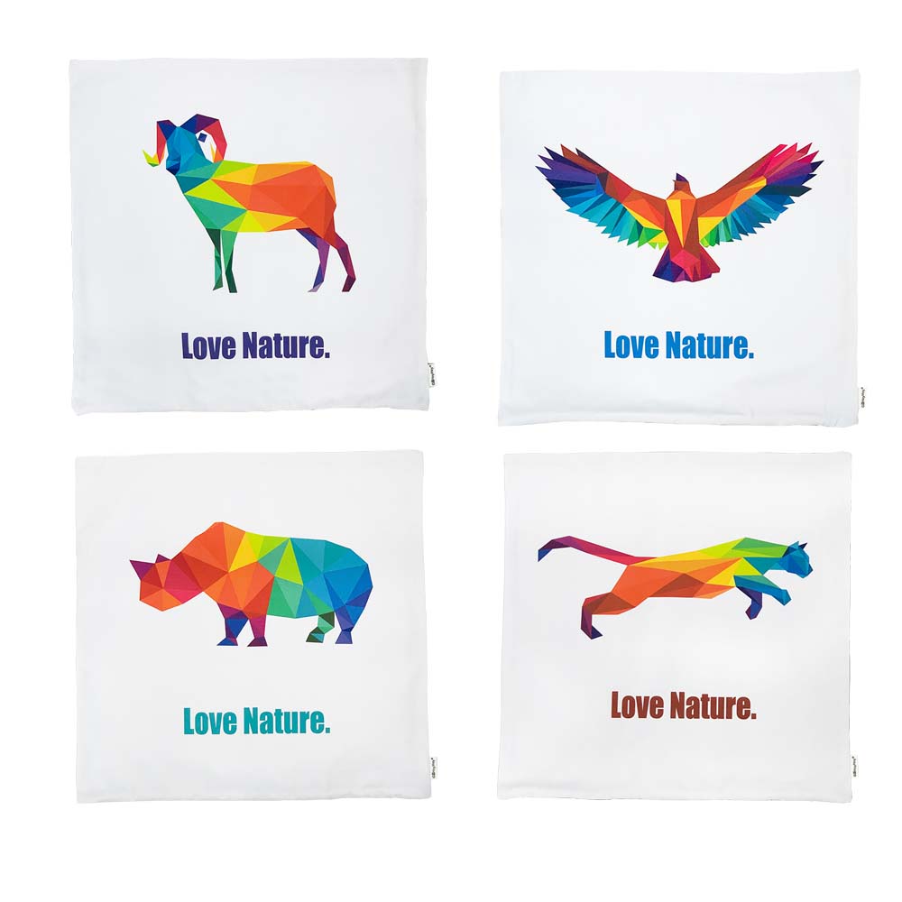 "Love Nature" Decorative Pillow / Cushion Cover 16" x 16" (41cm x 41cm)-GoHeyHey Design Store