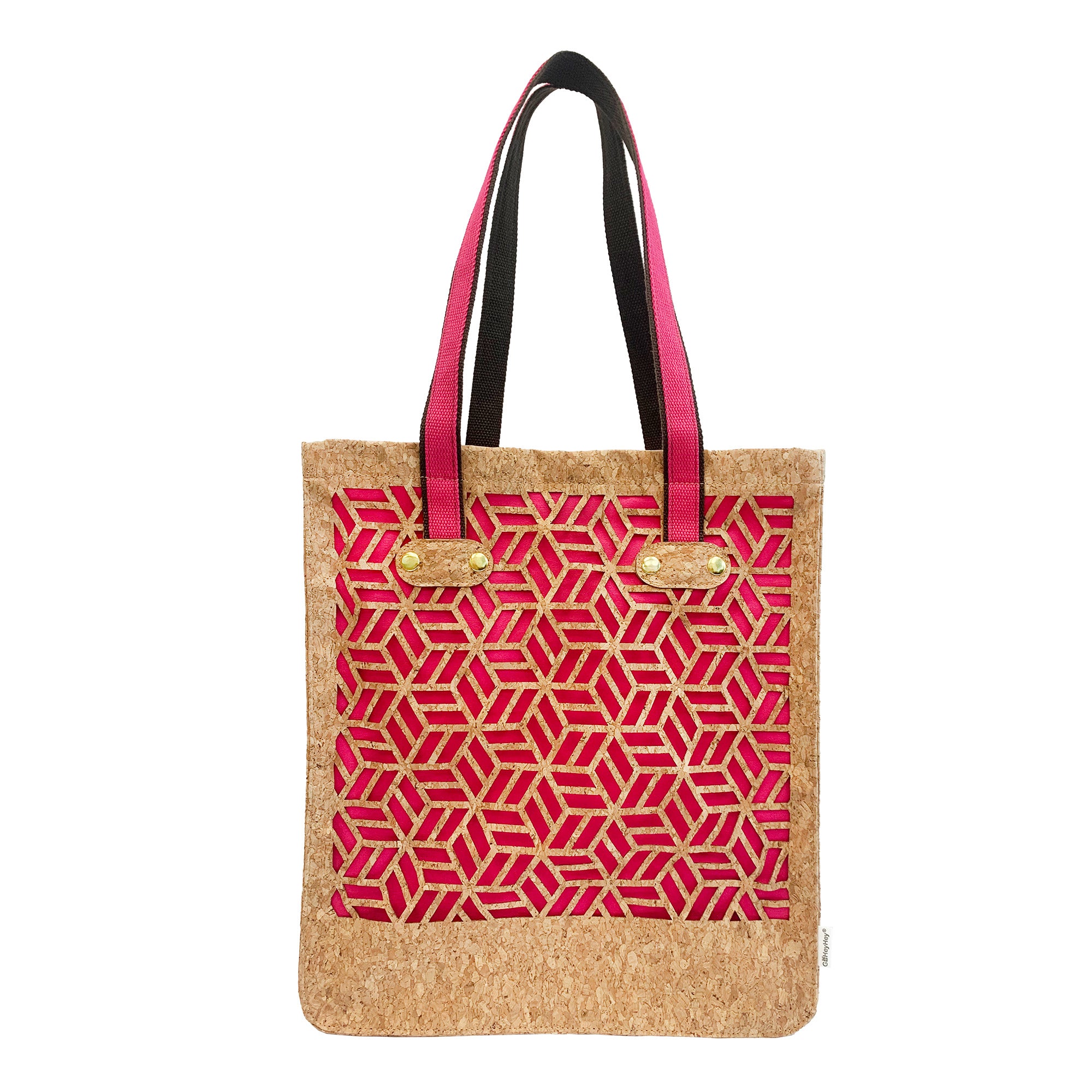 Polygonal Cork Fabric Tote Bag-sustainable tote bags-tote bag for women-leather tote bags for women