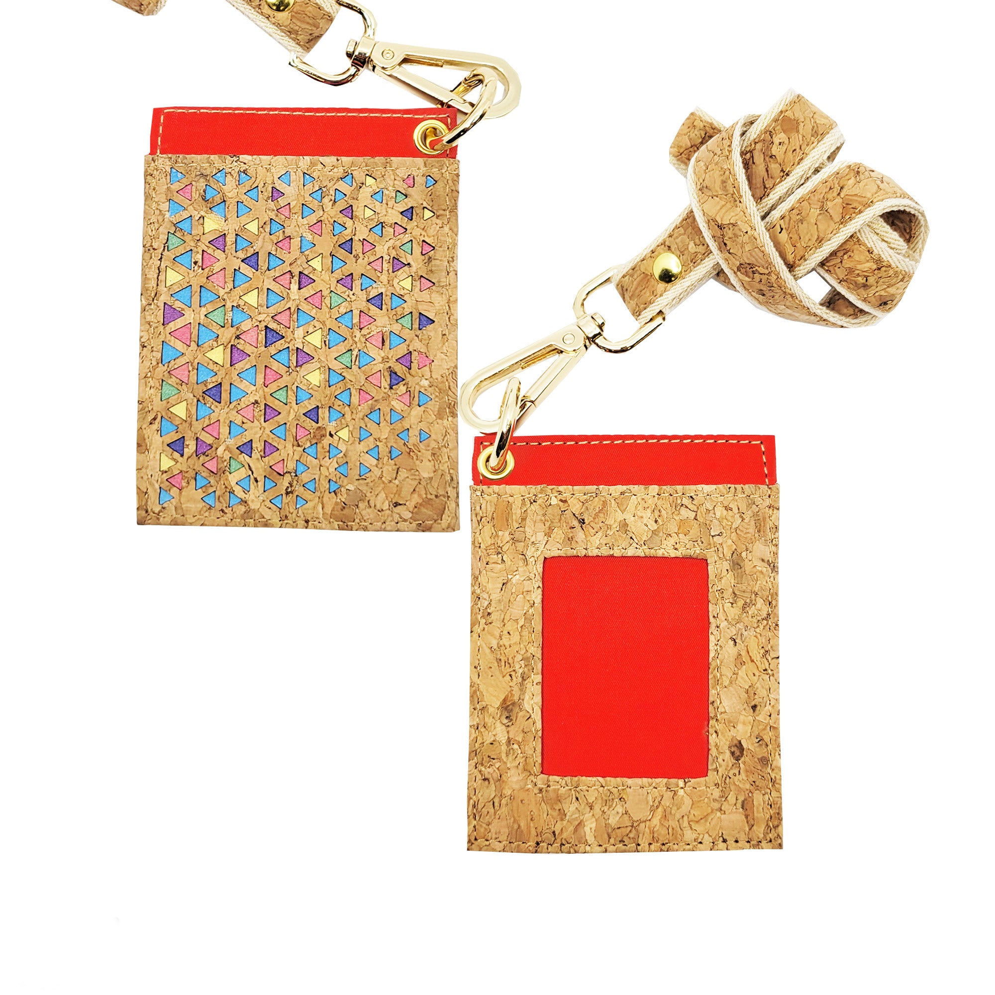 Cork leather Card Holder-ID Badge Holder with Lanyard-sustainable gifts-eco friendly-gifts