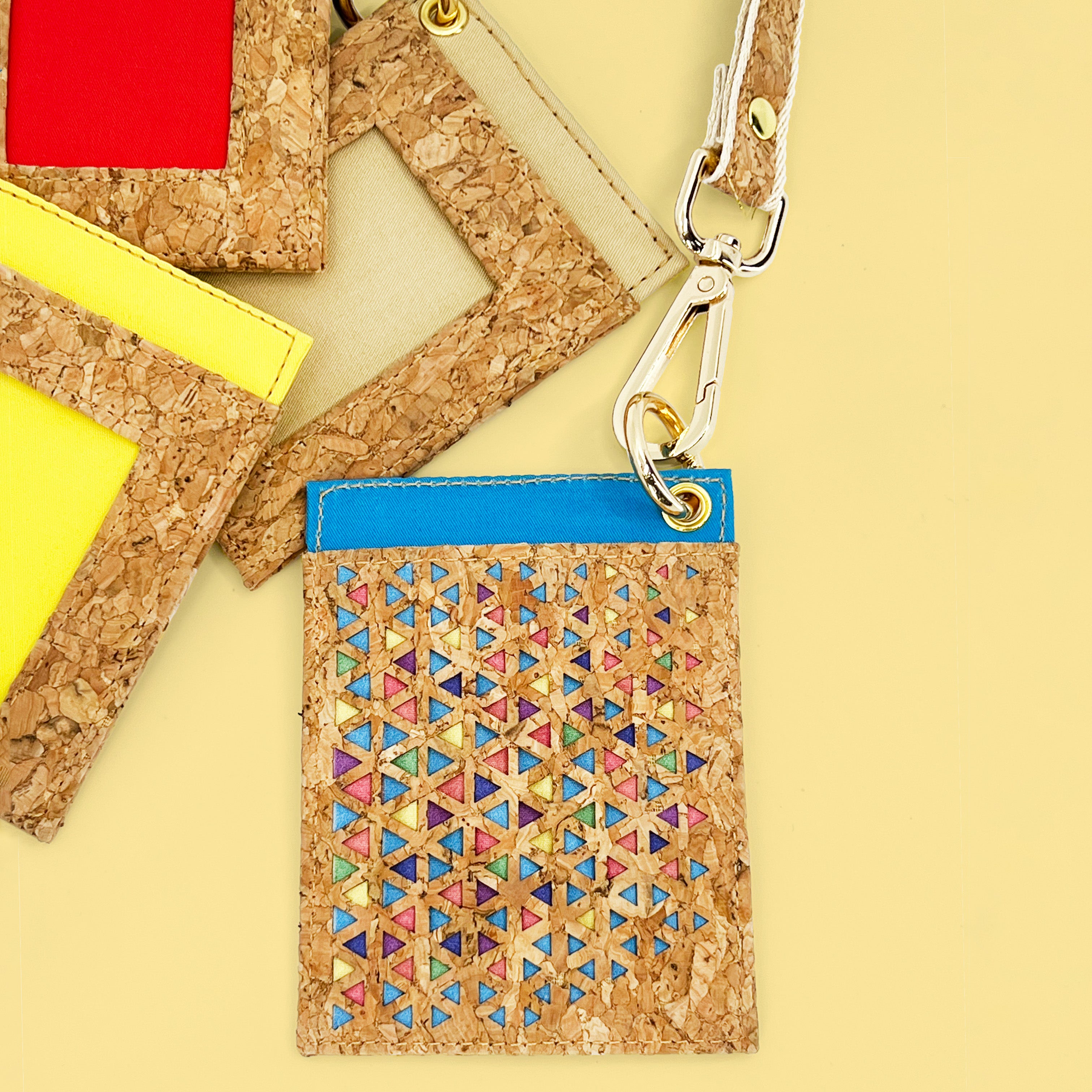 Cork leather Card Holder-ID Badge Holder with Lanyard-sustainable gifts-eco friendly-gifts