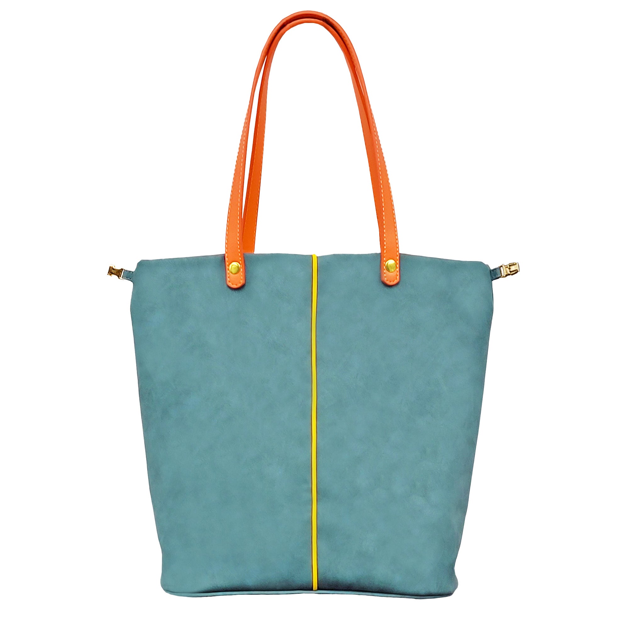 Two-tone Colour Shoulder bag - Turquoise - Women's Tote Bag