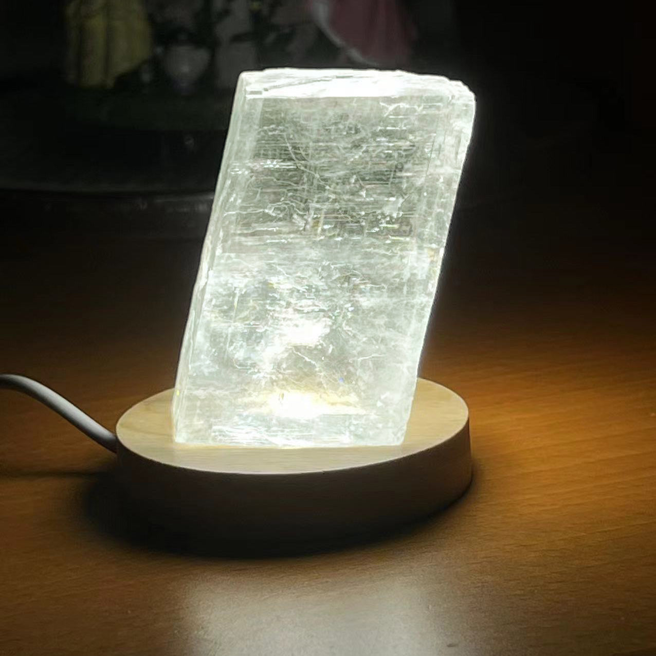 Natural Clear Calcite LED Night Light-GoHeyHey Design Store