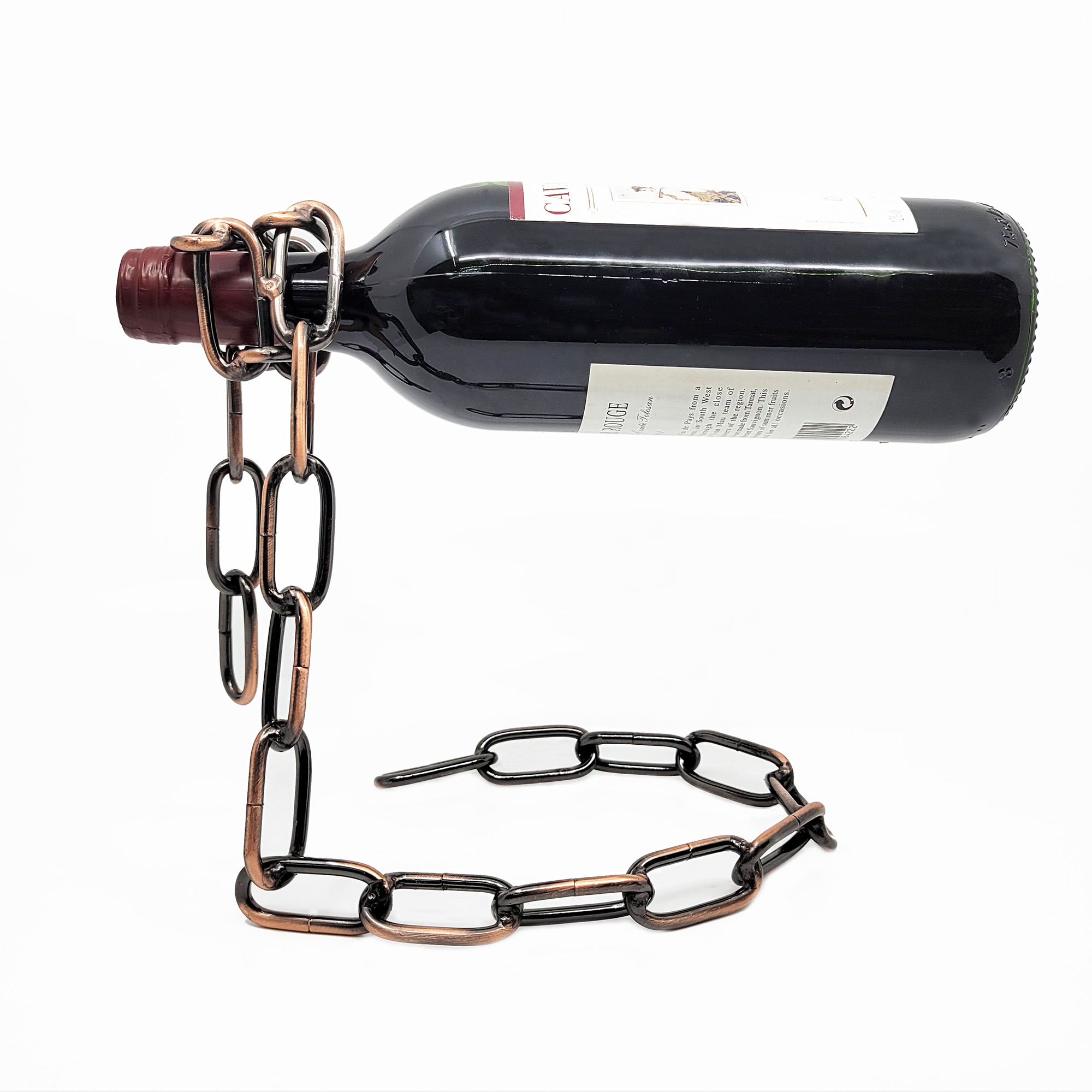 Vintage Metal Suspending Chain Wine Bottle Holder