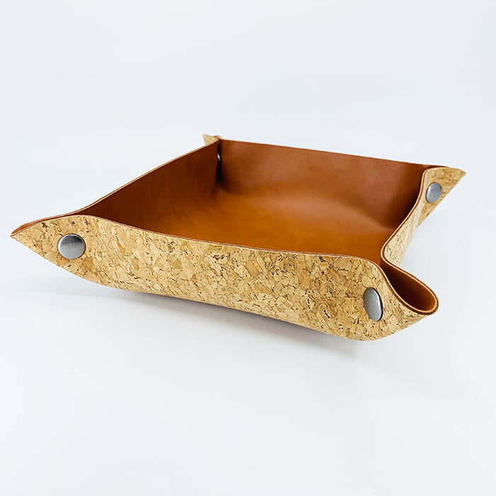 Cork Fabric Accessory Tray-Valet tray-cork leather-housewarming gift-sustainable gifts-green gifts