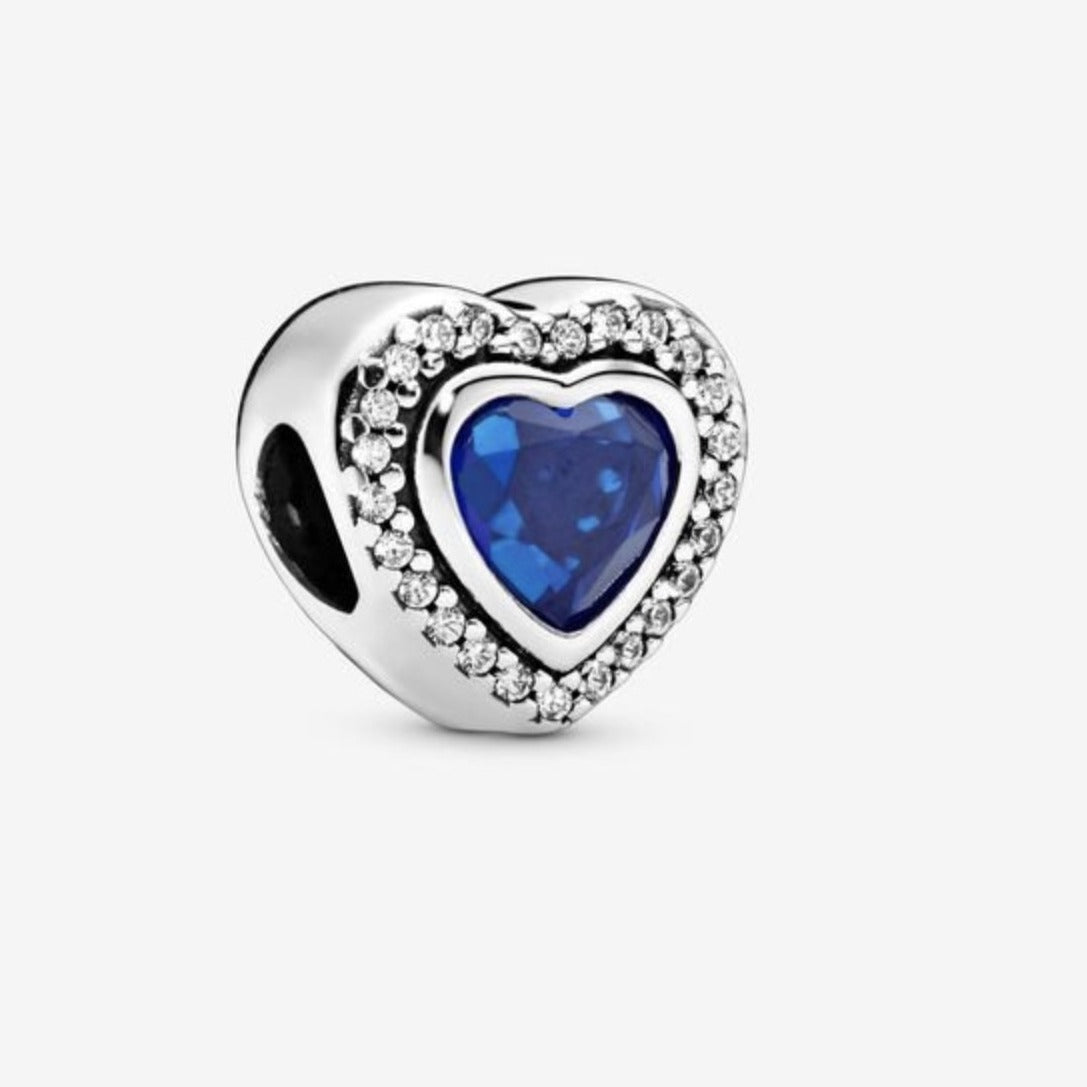 Sparkling Blue Heart Charm