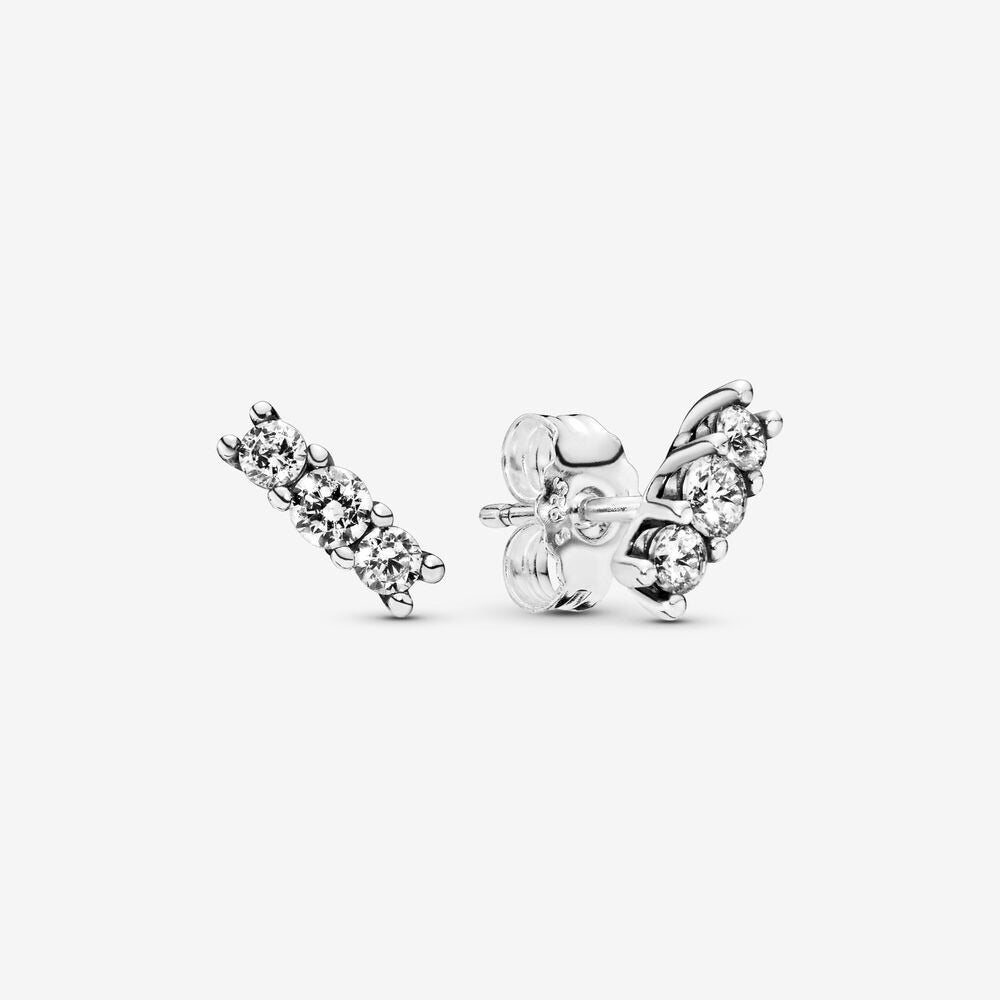 Sparkling Elegance Silver Post Earring