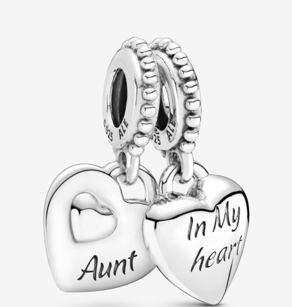 Aunt & Niece Split Heart Charm