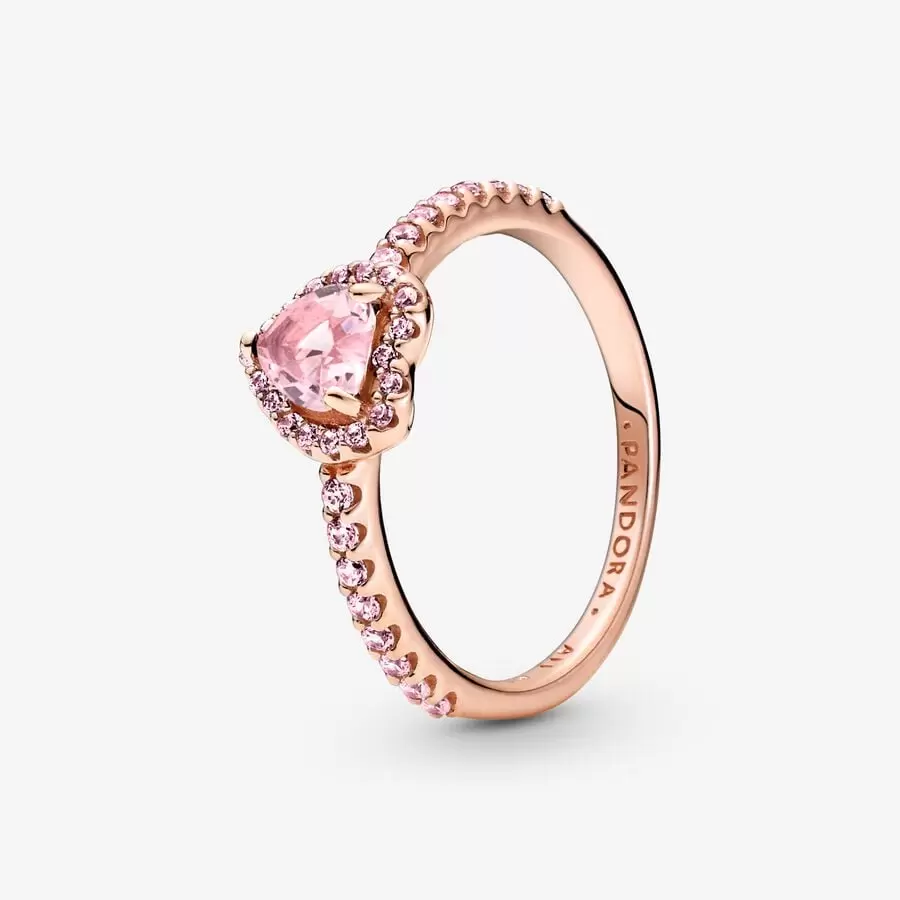 Sparkling Elevated Heart Ring