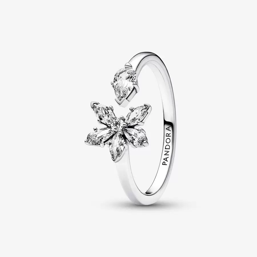 Sparkling Herbarium Cluster Open Ring