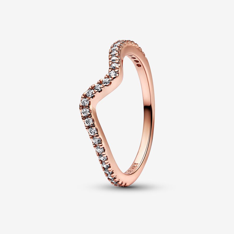 Sparkling Wave Ring | Rose Gold