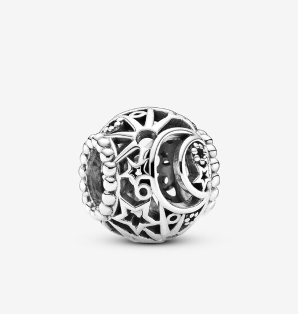 Openwork Sun, Stars & Moon Bead