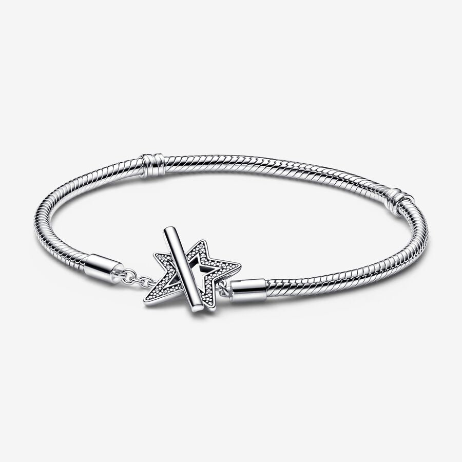 Moments Asymmetric Star T-bar Snake Chain Bracelet