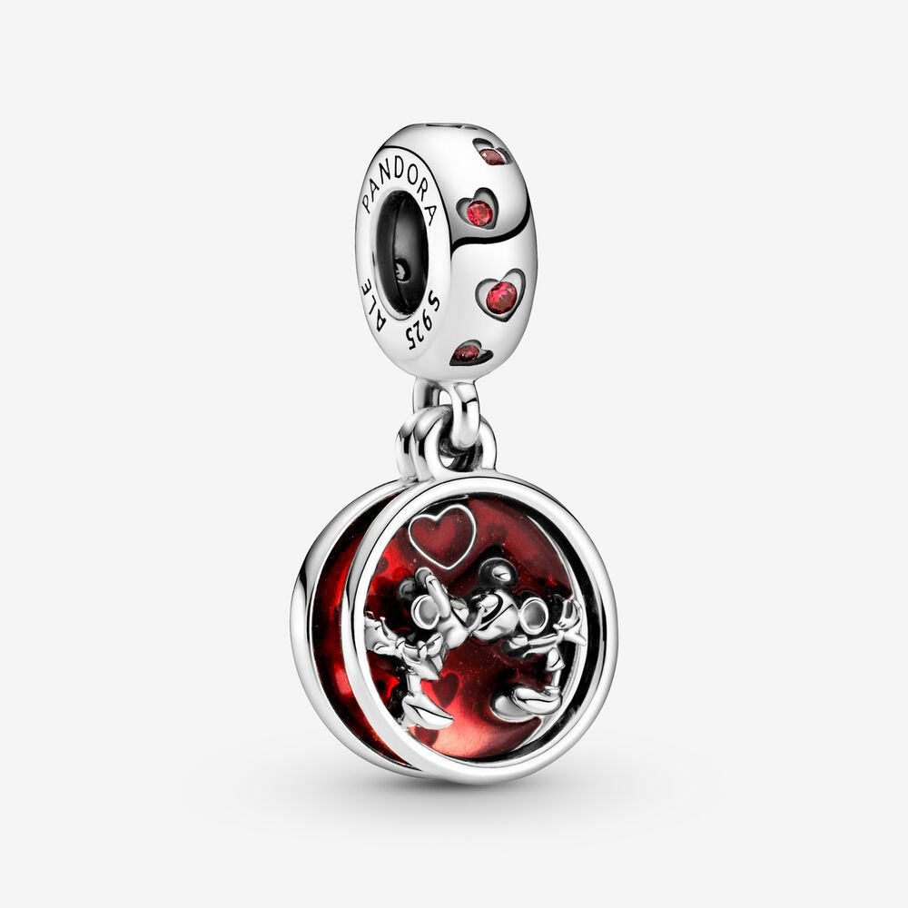 Disney Minnie & Mickey Mouse Love & Kisses CZ & Enamel Charm