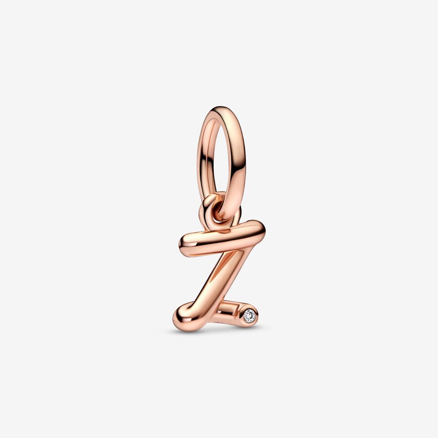 14k Rose Gold-plated Letter z Dangle Charm