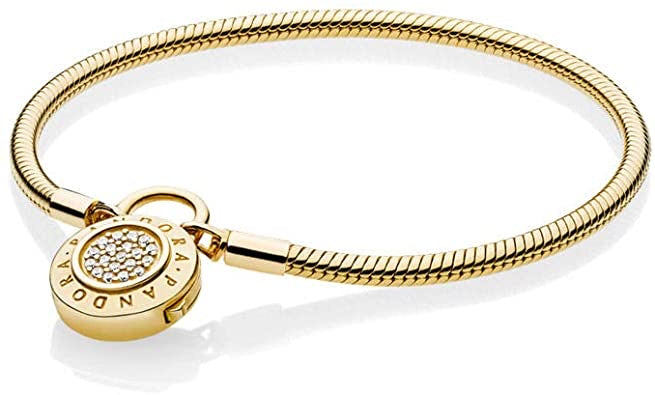 Smooth Shine Signature Padlock Clasp Bracelet