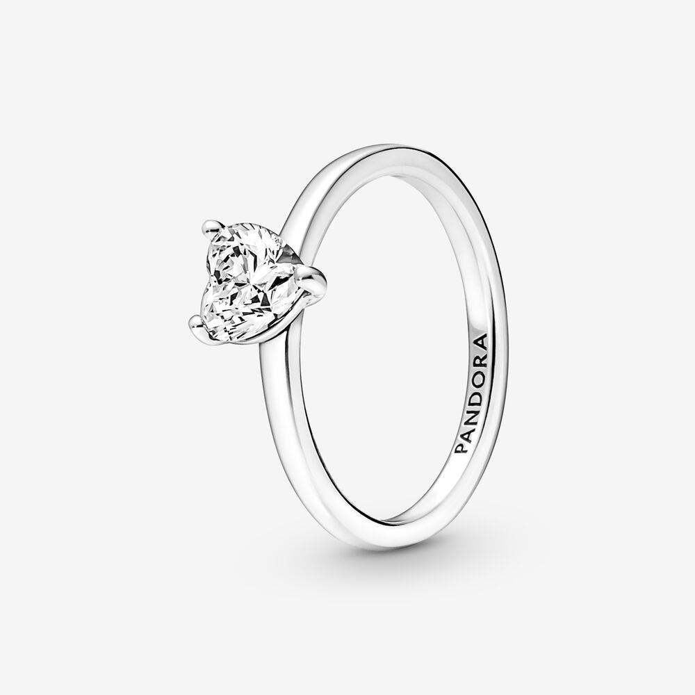 Sparkling Heart Solitaire Ring