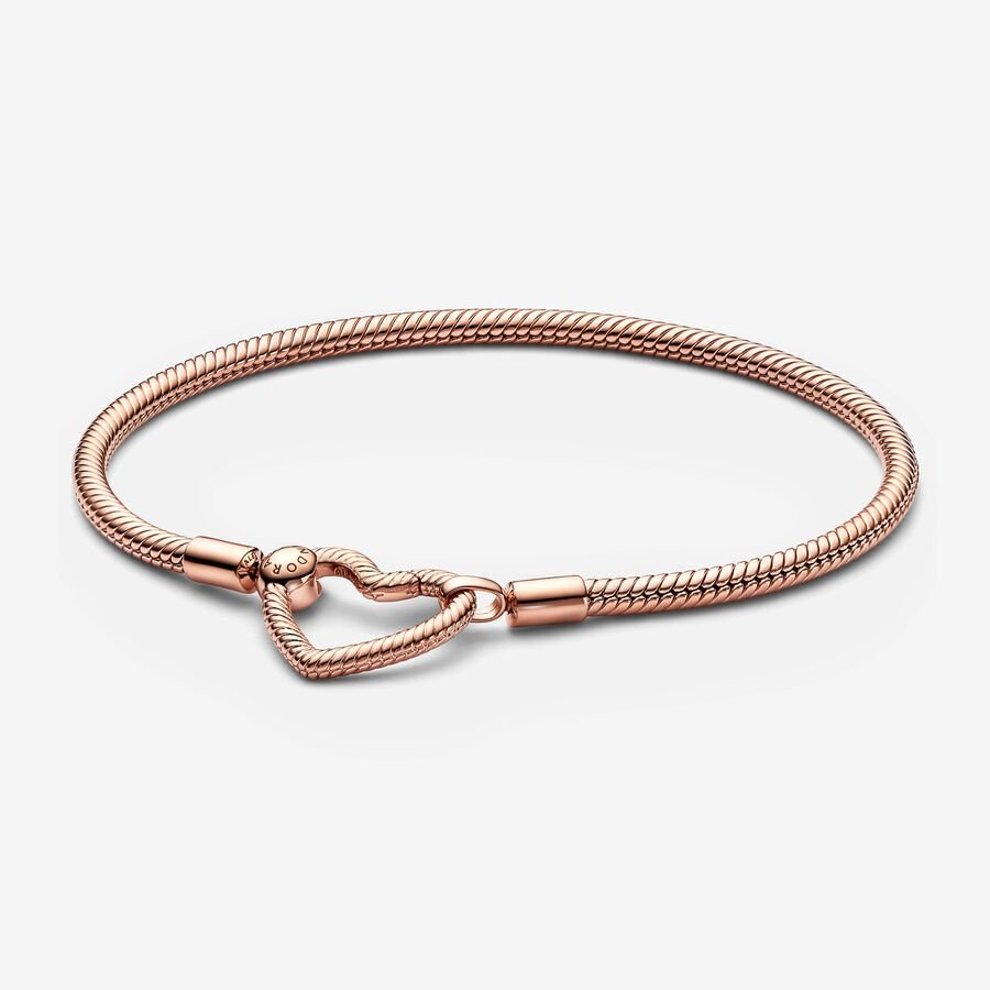 Moments Heart Closure Snake Chain Bracelet