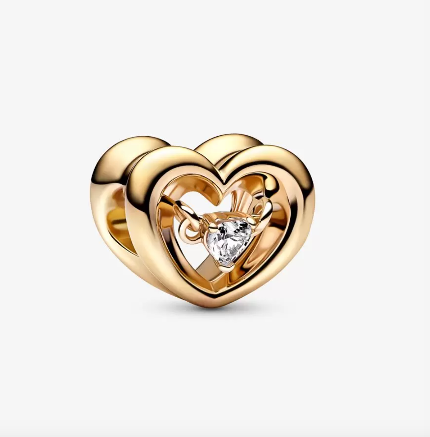 Radiant Heart & Floating Stone Charm