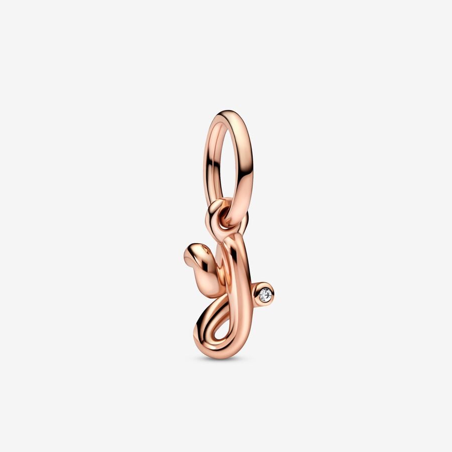 14k Rose Gold-plated Letter y Dangle Charm