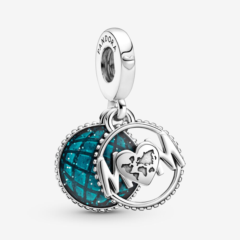 Glitter Globe Mum Dangle Charm