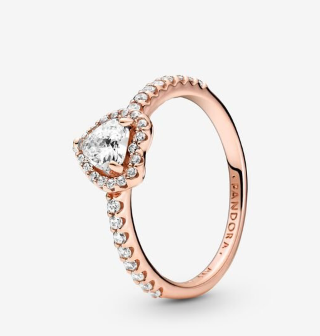 Sparkling Elevated Heart Ring | Clear