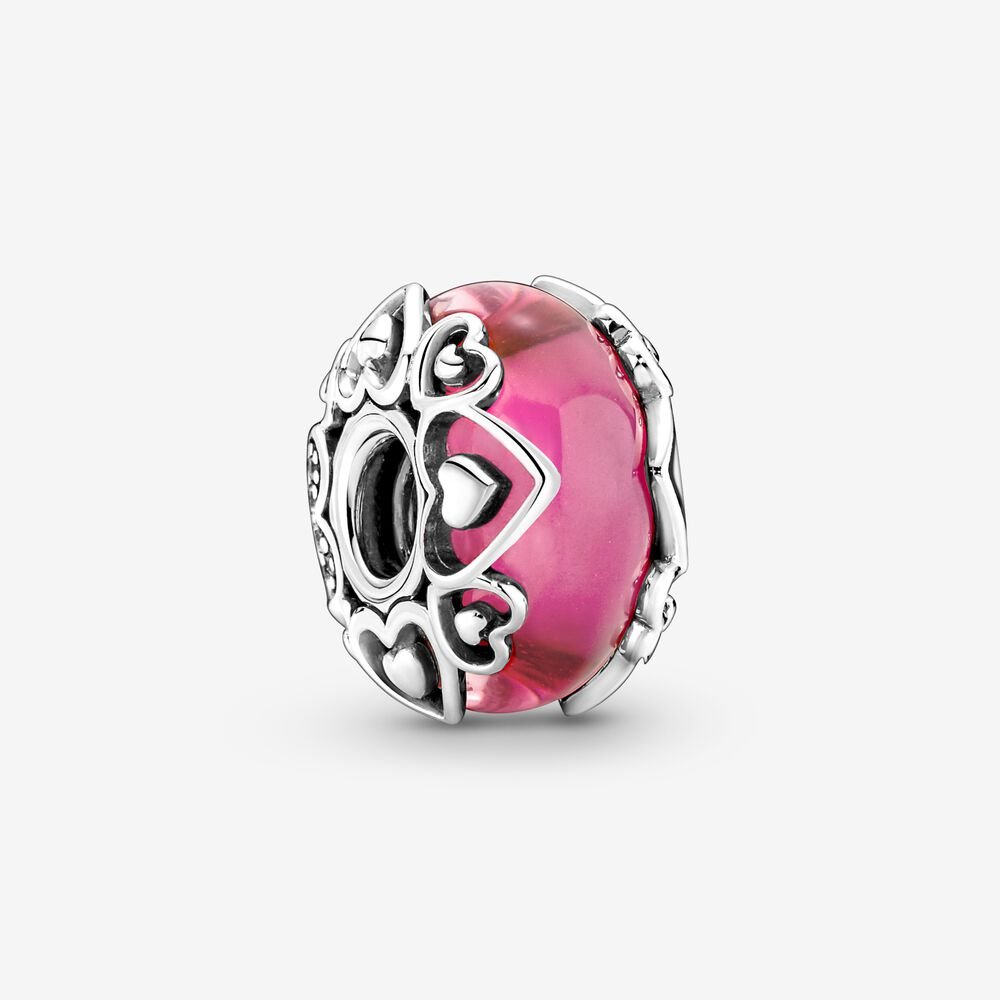 Reveal Your Love Pink Murano Glass Charm