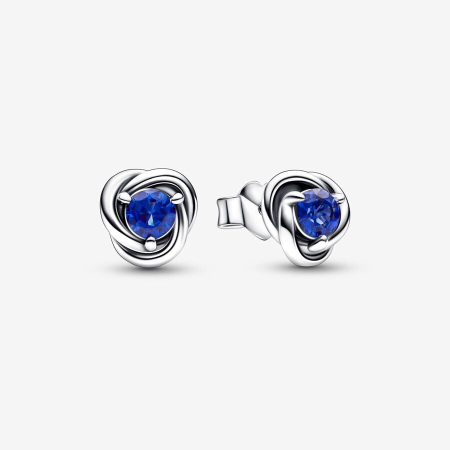 Eternity Circle Stud Earrings | September Sapphire