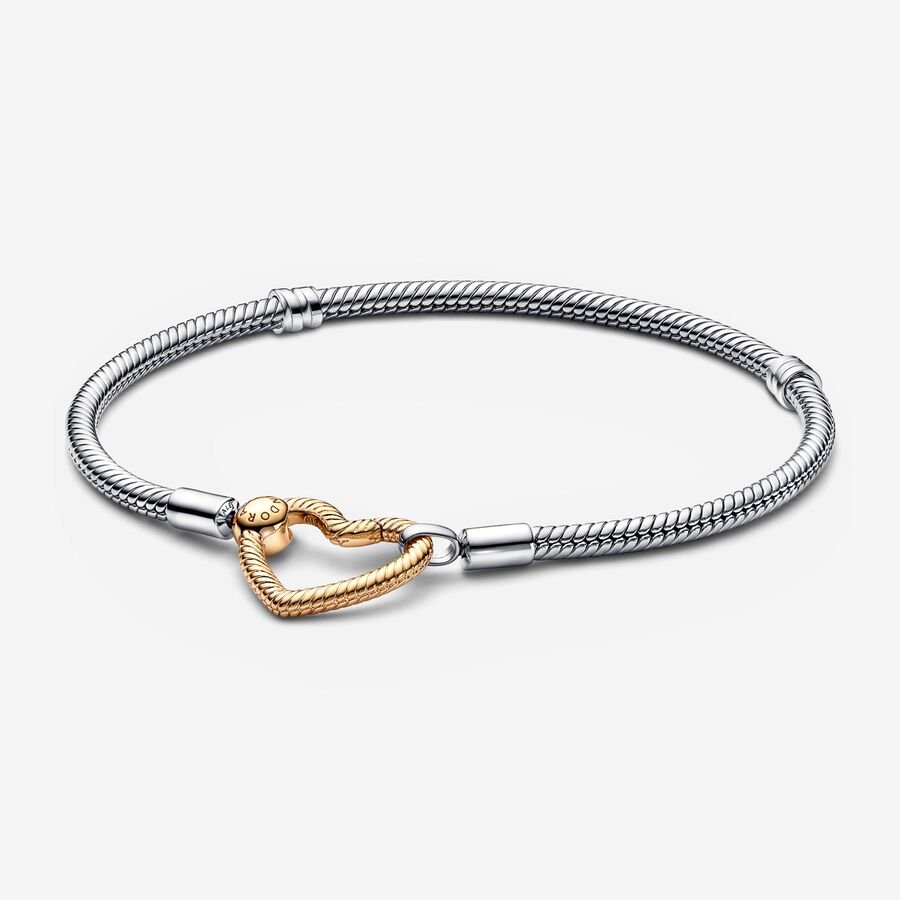 Moments Heart Closure Snake Chain Bracelet