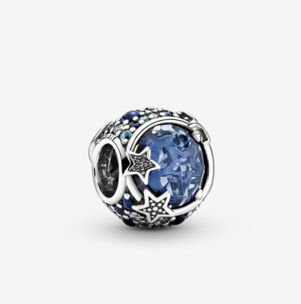 Celestial Blue Sparkling Stars Bead