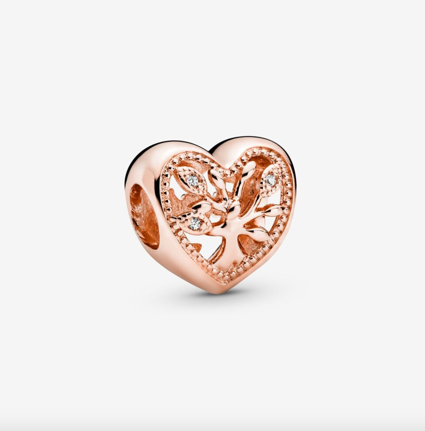 Openwork Family Tree Heart Charm