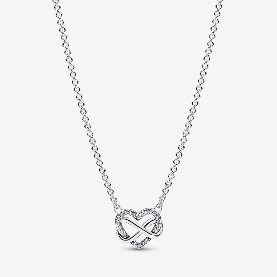 Sparkling Infinity Heart Collier Necklace