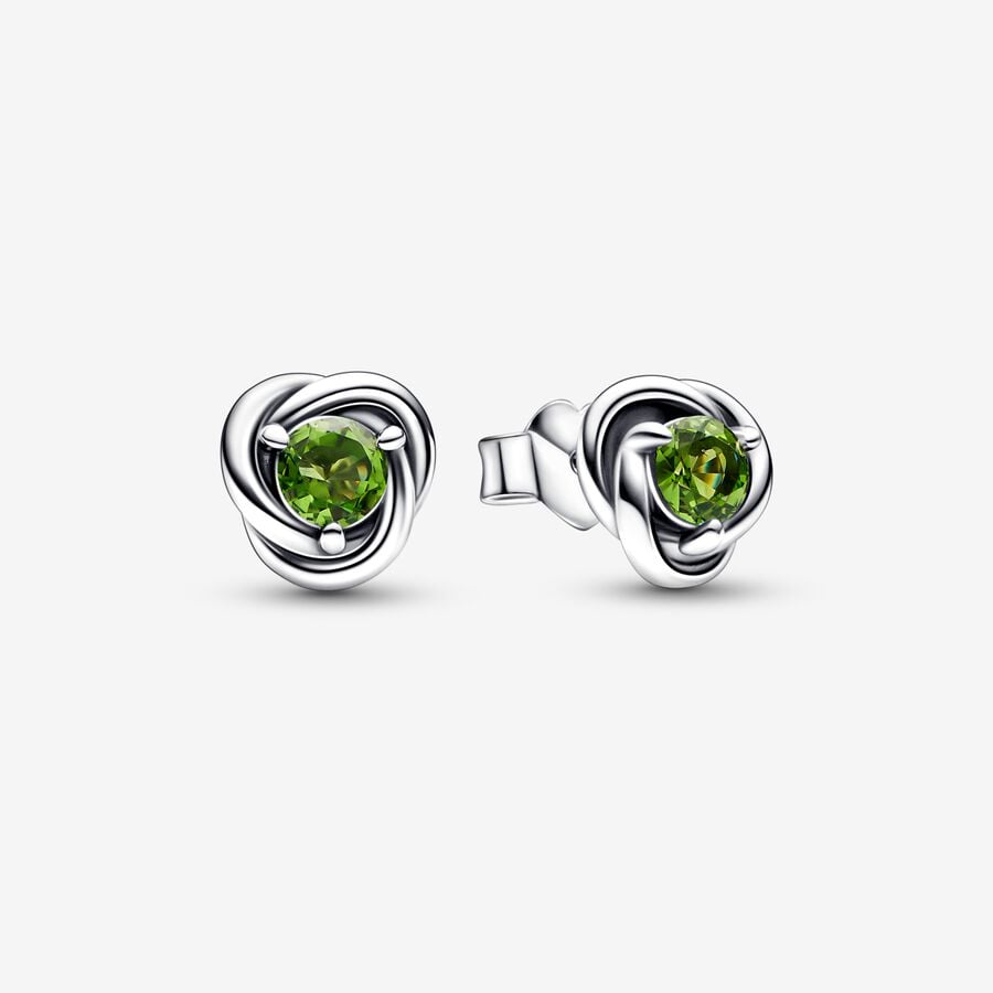 Eternity Circle Stud Earrings | August Peridot