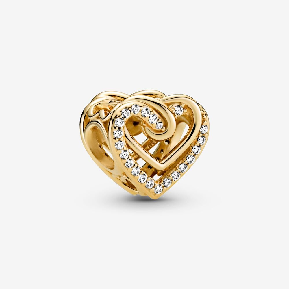 Sparkling Entwined Hearts Charm