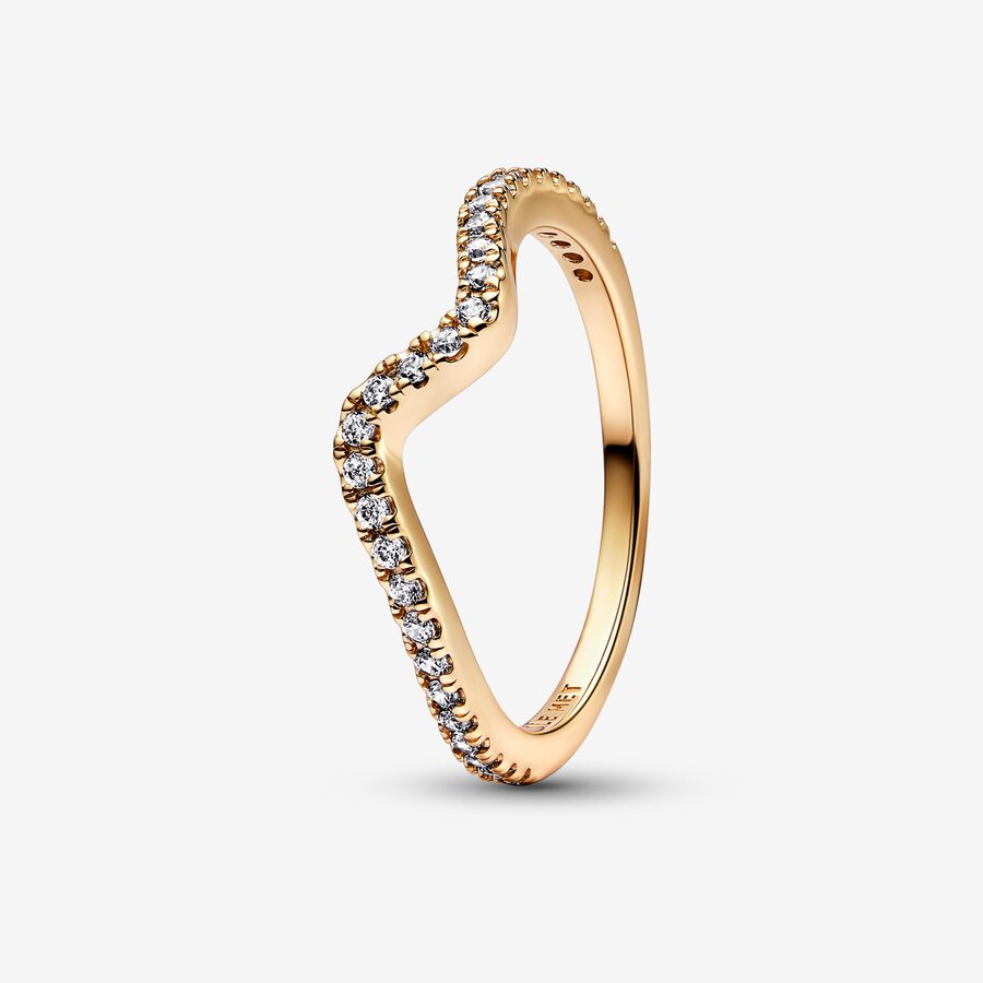 Sparkling Wave Ring | Gold