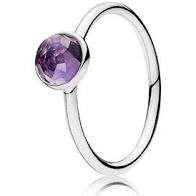 February Droplet Amethyst Ring