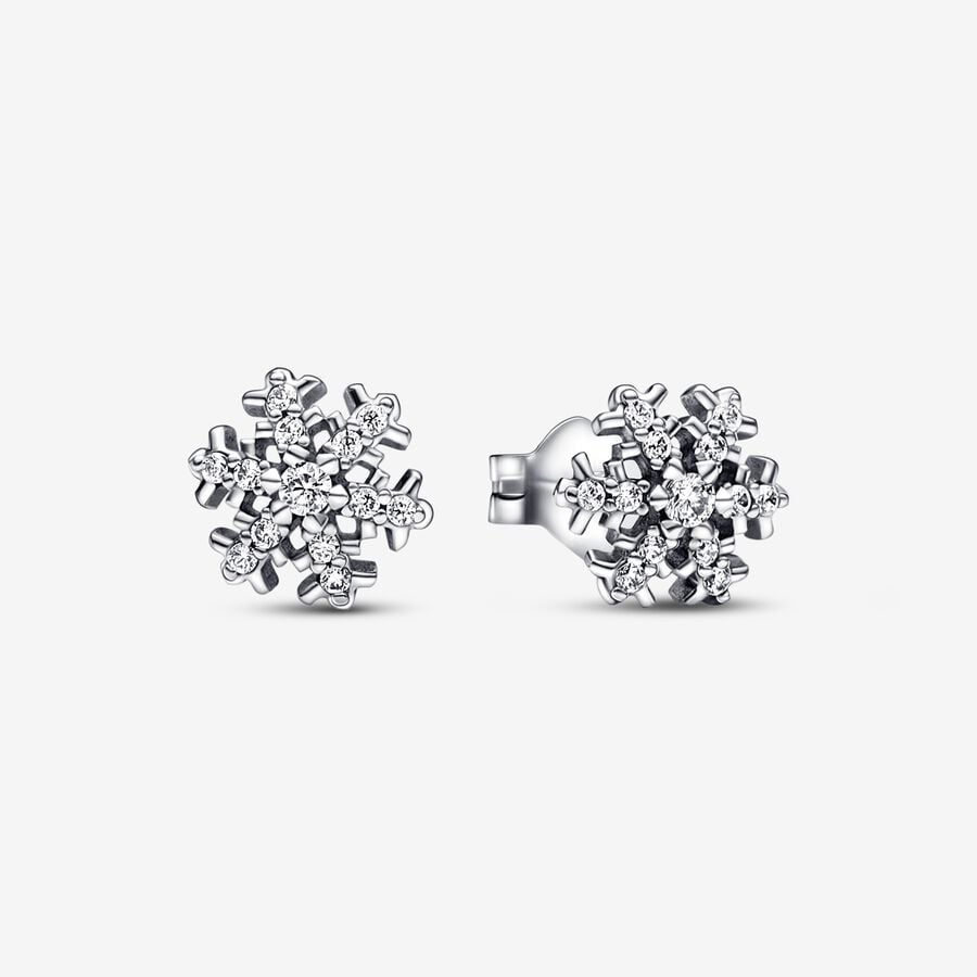 Sparkling Snowflake Stud Earrings