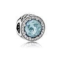 Radiant Hearts Charm - Glacier-Blue Crystals & Clear CZ - - 791725NGL