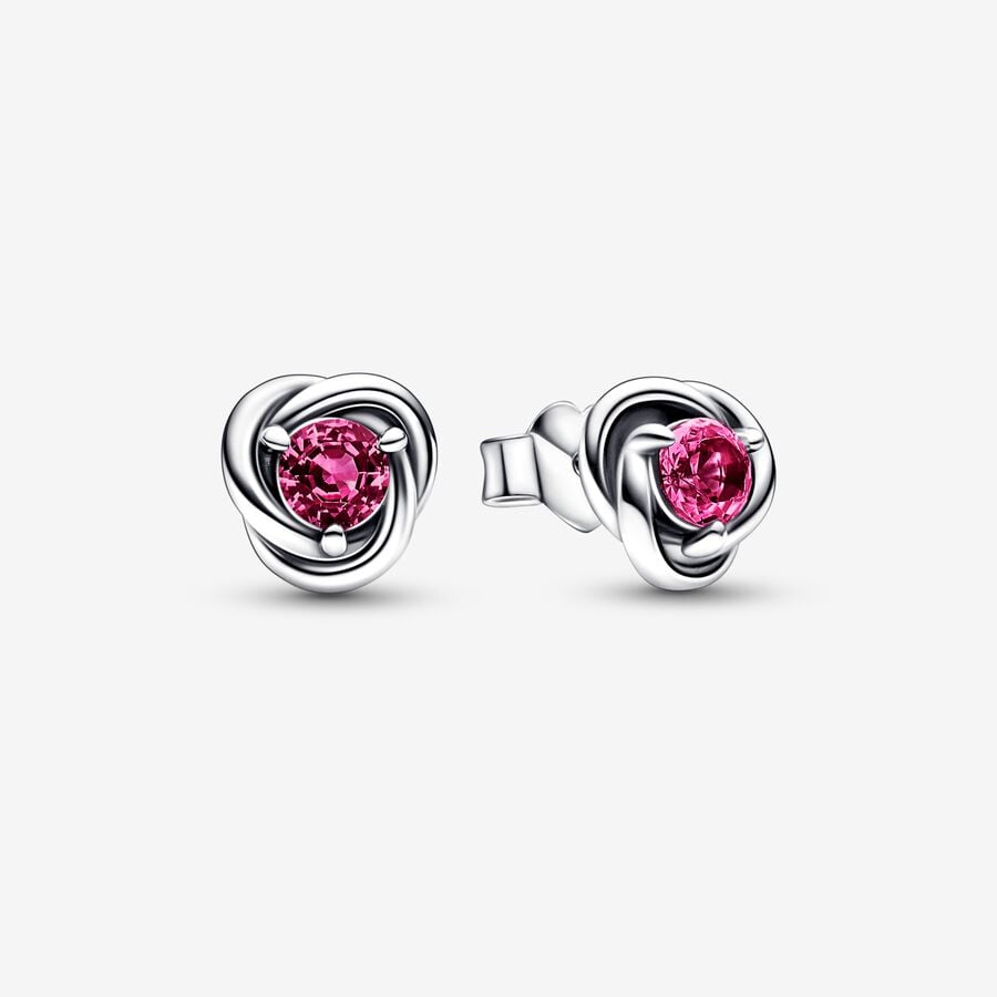 Eternity Circle Stud Earrings | October Pink