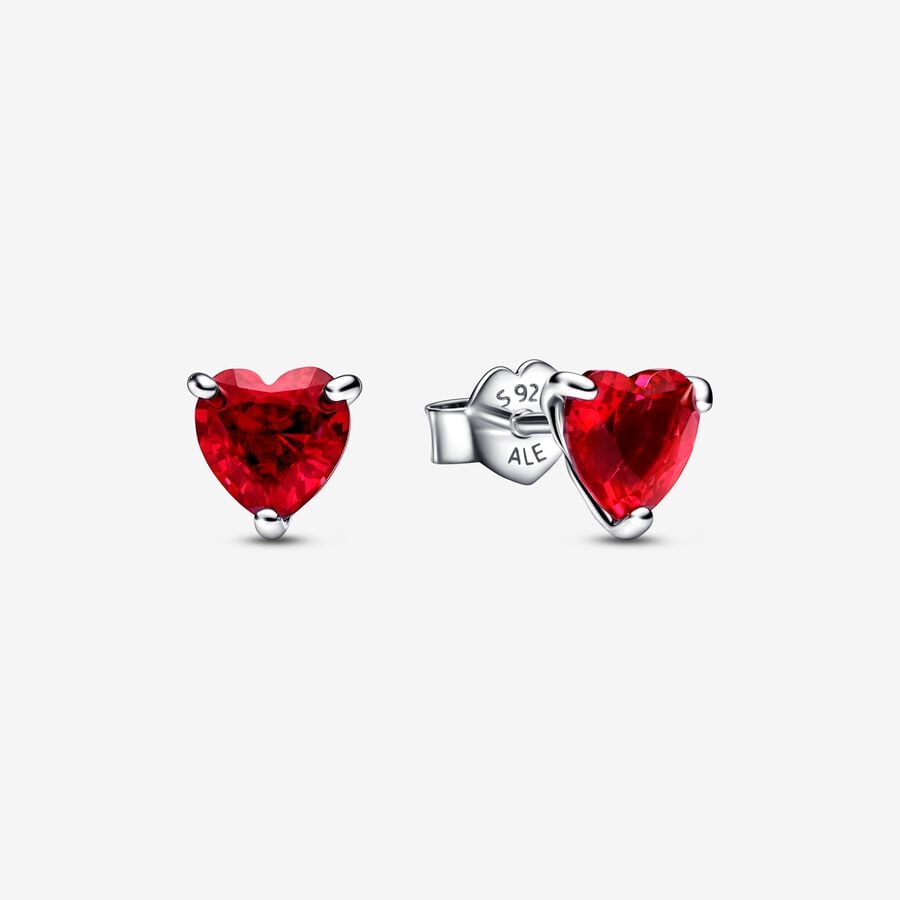 Red Heart Stud Earrings