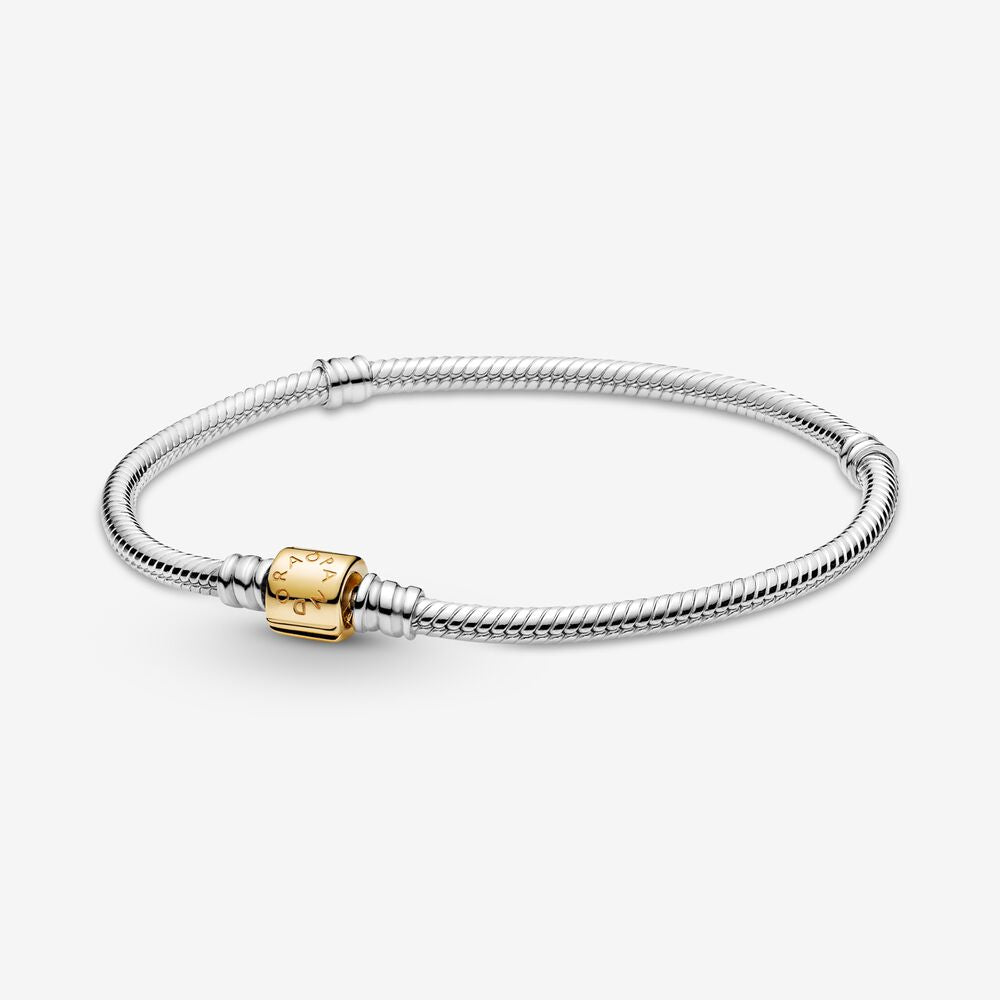 Moments Two-tone Barrel Clasp Snake Chain Bracelet